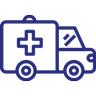 Atención médica, icono ambulancia